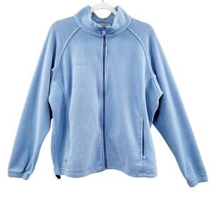 Y2K Vtg Columbia Sportswear Company Light Blue Full Zip Fleece Jacket Women's XL
